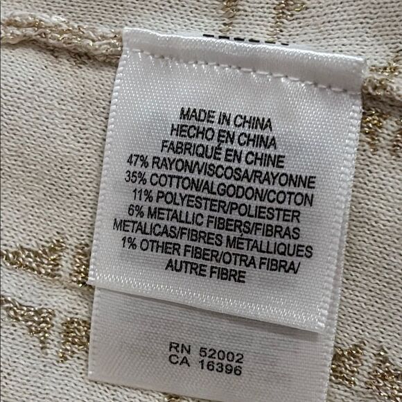 Vintage Liz Claiborne gold/tan Patterned Cardigan - Picture 8 of 9